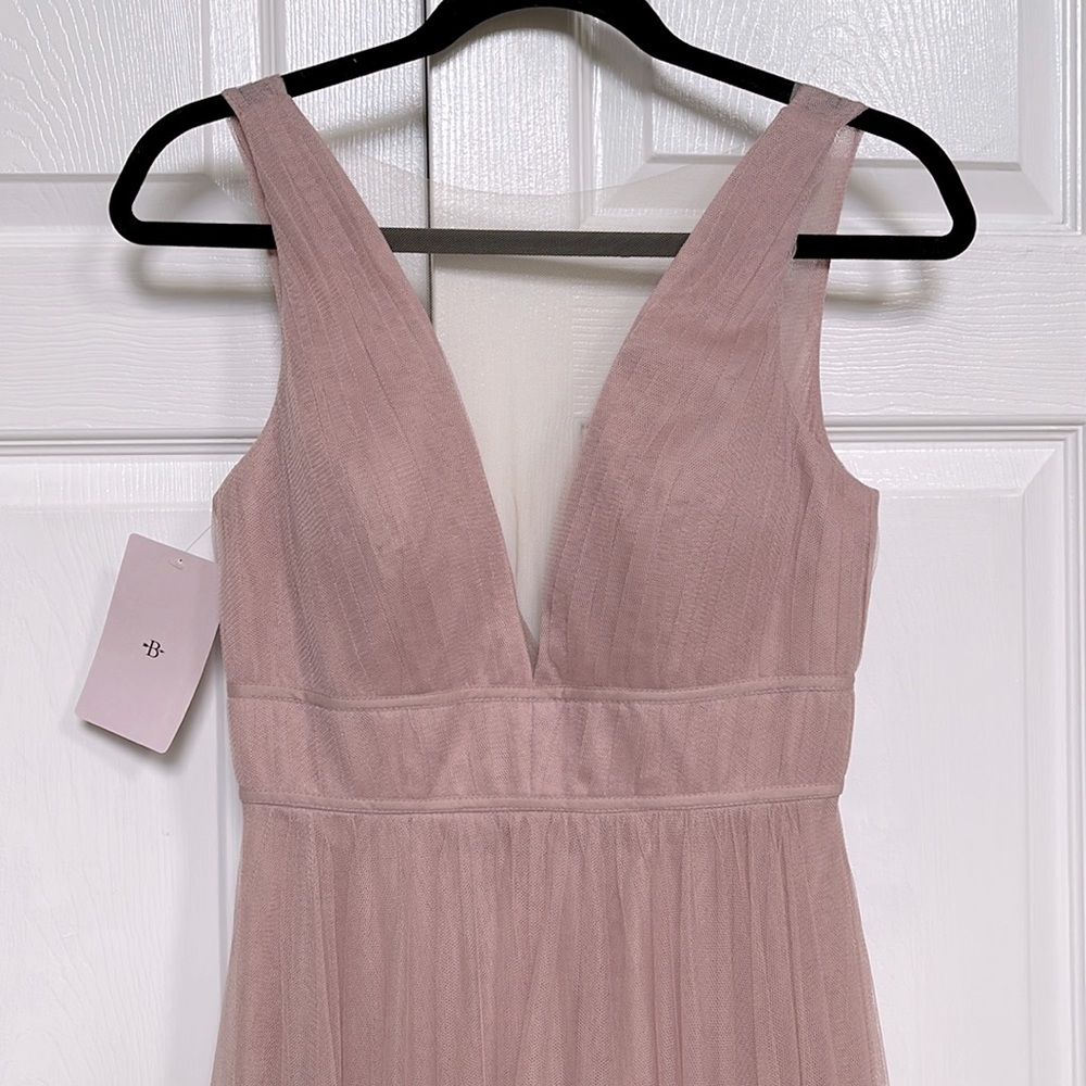 BHLDN Jenny Yoo Blush pink tulle bridesmaid gown New